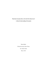 What Does Economics Have to Do with The Liberal Arts?: A Liberal Understanding of Economics
