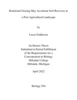 Rotational grazing may accelerate soil recovery in a post-agricultural landscape