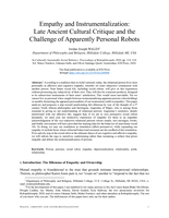 Empathy and Instrumentalization: Late Ancient Cultural Critique and the Challenge of Apparently Personal Robots