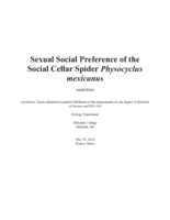 Sexual Social Preference of the Social Cellar Spider Physocyclus mexicanus