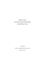 Metaphor as Nature: Transcendent Truth and Natural Metaphors in Emily Dickinson's Poetics