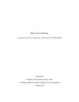 More or Less a Statesman: A Comparison of Cicero's Statesman to Shakespeare's Sir Thomas More