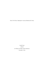 Rome’s First Prince: Shakespeare’s Caesar and Machiavelli’s Rome