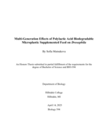 Multi-Generation Effects of Polylactic Acid Biodegradable Microplastic Supplemented Feed on Drosophila