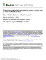Zingerone marginally impacts dental caries-causing oral bacteria biofilm formation