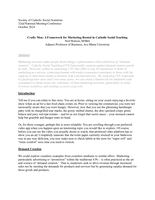 Crafty Men: A Framework for Marketing Rooted in Catholic Social Teaching