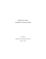 The Battle of New Orleans: Its Significance for American Nationality